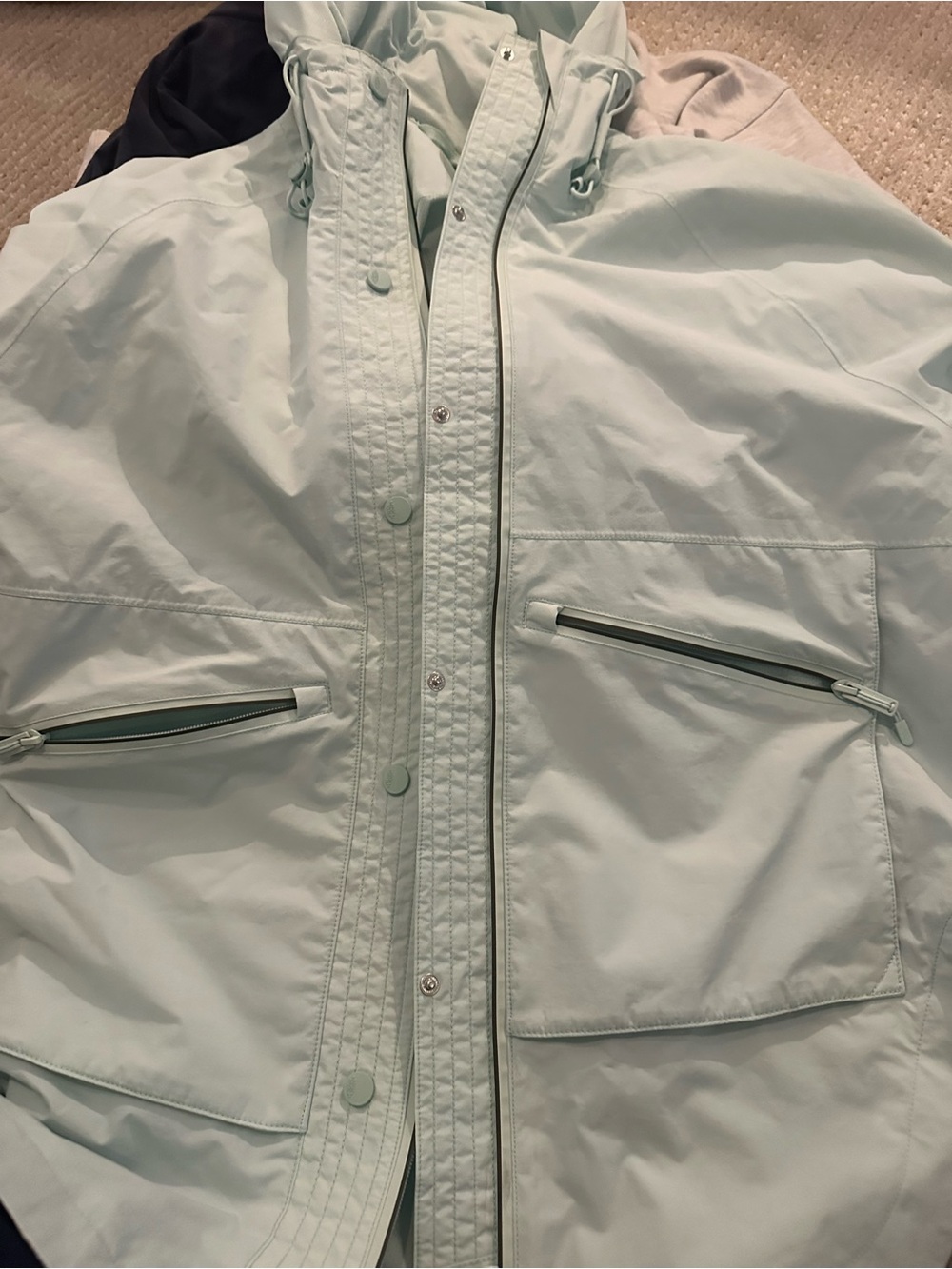 FREE PEOPLE FP MOVEMENT CRYSTAL SAGE SINGIN' IN THE RAIN PACKABLE JACKET COAT XS - Picture 4 of 5